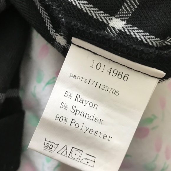 SHEIN Checkered Square Black White Dress Pants XS Business Casual Office Pockets - Picture 11 of 11